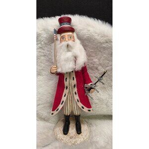 Rare Handcrafted Folk Art Patriot Santa Christmas Figure by Bethany Lowe